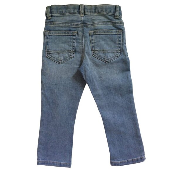 Cat & Jack Toddler Boys Slim Super Stretch Denim Jeans 2T Blue Cotton Blend. NWT - Picture 3 of 8